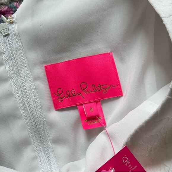 Lilly Pulitzer Kirrabelle Resort White Short Puff Sleeves Wide Leg Jumpsuit 4 - Picture 10 of 13